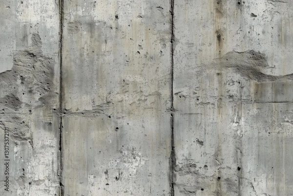 Fototapeta Seamless weathered bunker concrete wall with visible texture and cracks.