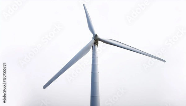 Fototapeta High-Quality Wind Turbine: Isolated on White Background