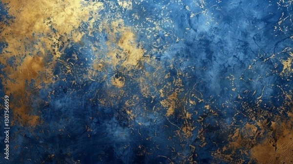 Fototapeta Abstract Blue and Gold Metallic Texture Background
