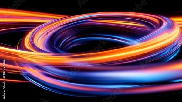 Fototapeta Vibrant swirling light patterns creating a dynamic abstract background for design use
