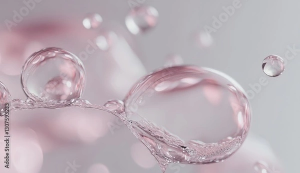 Fototapeta Delicate Pink Bubbles in Liquid