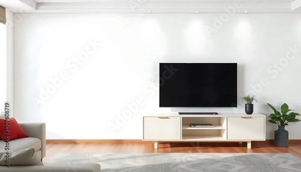 Fototapeta Living Room Interior Wall White Color Wall Background