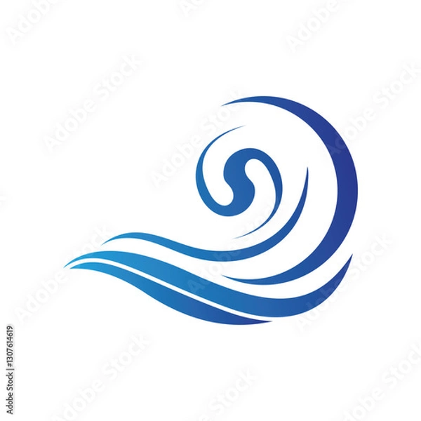 Fototapeta Water wave vector illustration logo