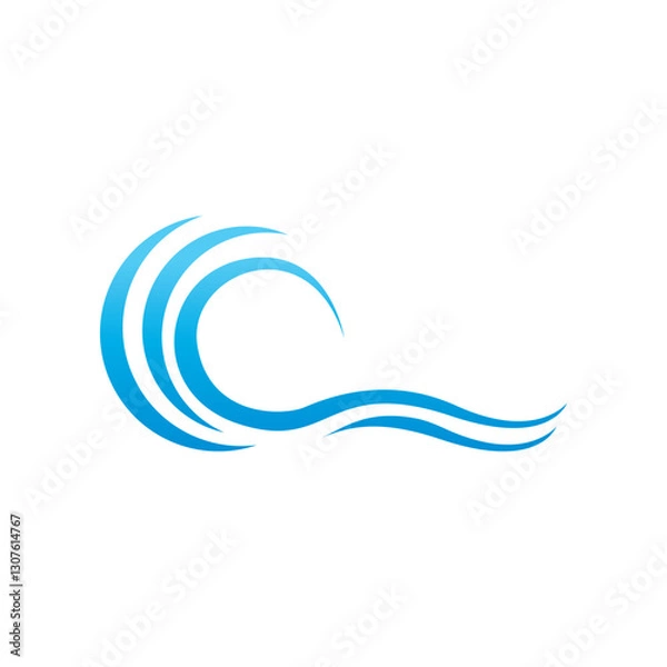 Obraz Water wave vector illustration logo