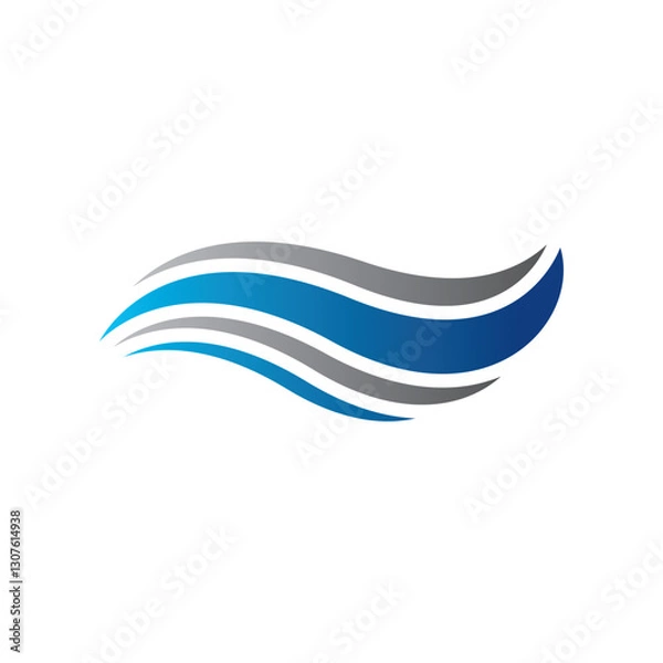 Obraz Water wave vector illustration logo