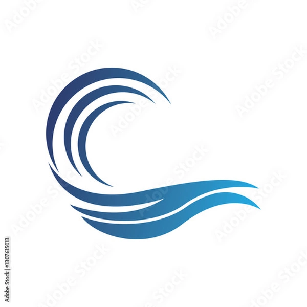Obraz Water wave vector illustration logo