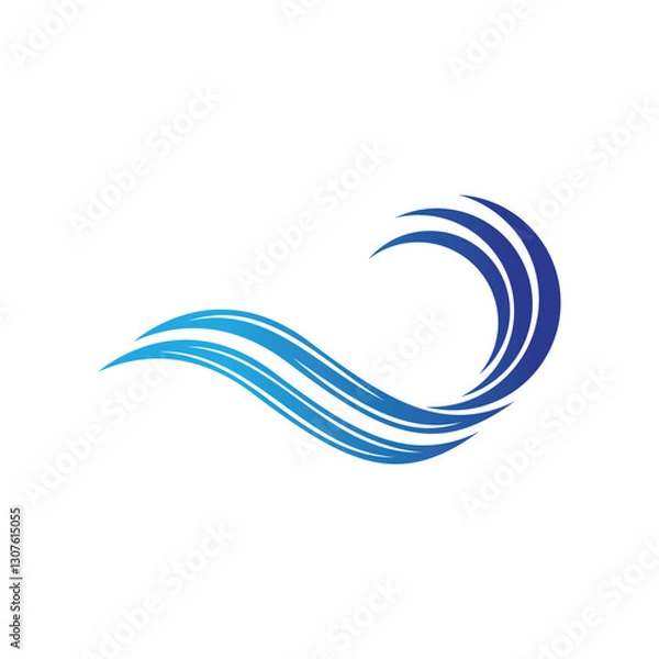 Obraz Water wave vector illustration logo