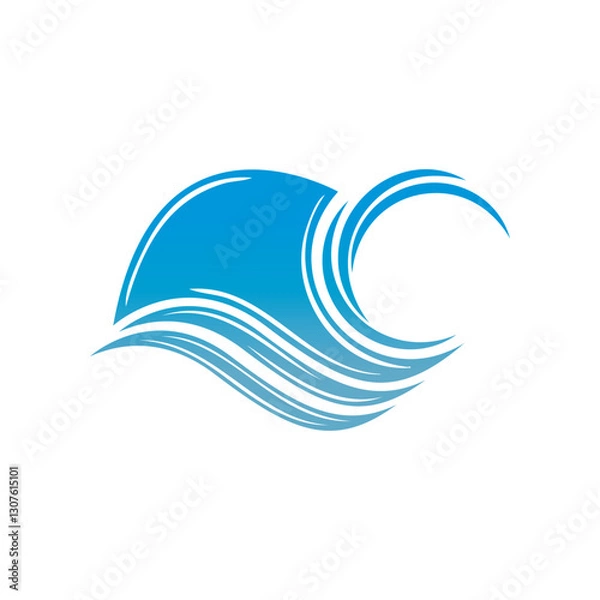 Obraz Water wave vector illustration logo