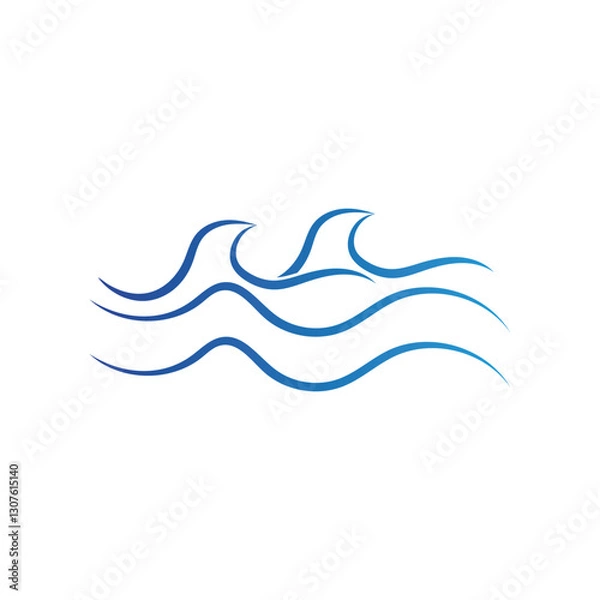 Obraz Water wave vector illustration logo