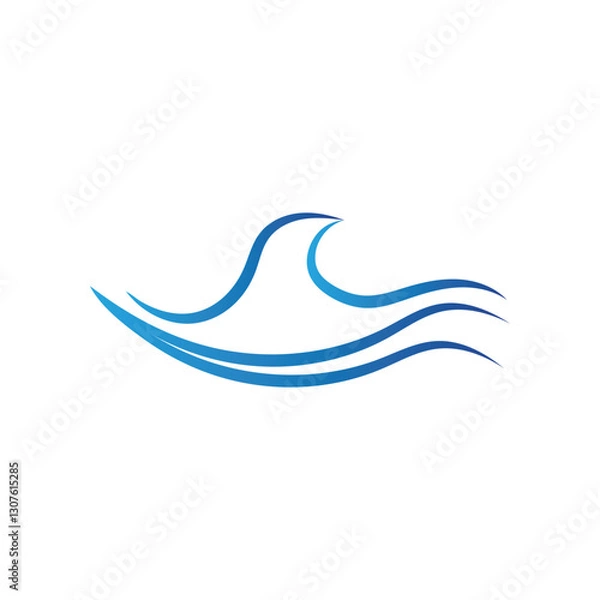 Fototapeta Water wave vector illustration logo