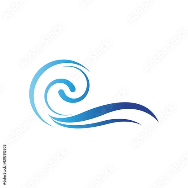 Fototapeta Water wave vector illustration logo