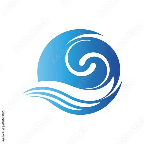 Obraz Water wave vector illustration logo