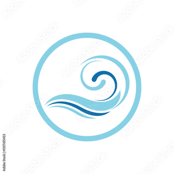 Obraz Water wave vector illustration logo