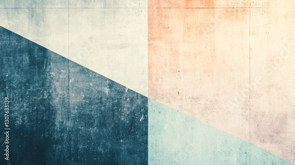 Fototapeta Minimalist abstract wall art with geometric patterns and muted colors