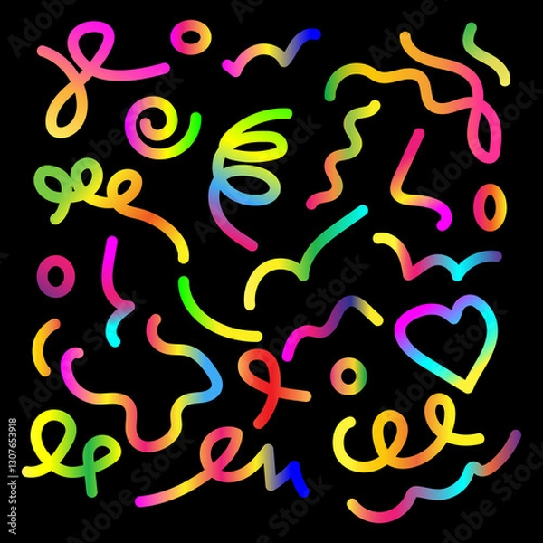 Fototapeta Color Gradient Line on a Black Background