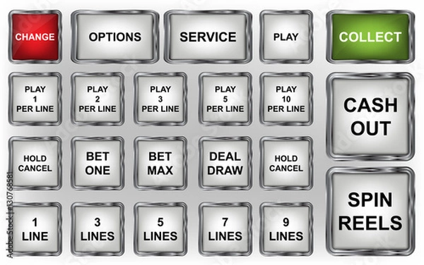Fototapeta slot machine buttons