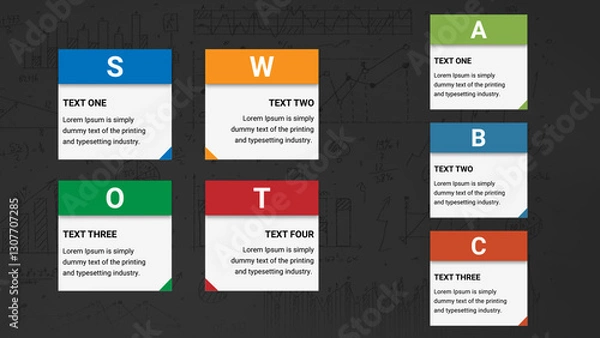 Obraz Mini Sliding And Colorful Text Blocks With Left And Right Alignment Options