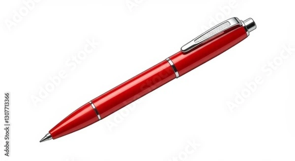 Fototapeta Elegant Red Ballpoint Pen - A sophisticated red ballpoint pen, perfect for business or .Sleek design, smooth writing
