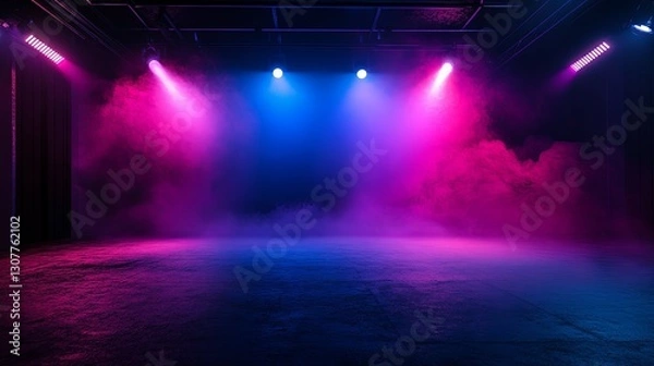 Fototapeta Stage Lighting: Pink and Blue Dramatic Haze