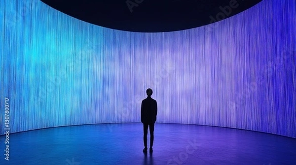 Fototapeta Immersive gigapixel experience modern art gallery digital installation in urban environment