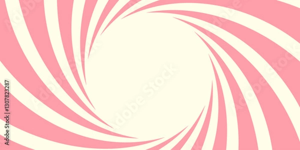 Fototapeta Pink and beige radial swirl background. Pattern with a dynamic optical illusion effect.