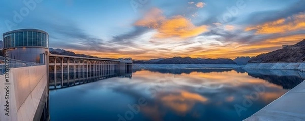 Fototapeta Hoover Dam Bypass Bridge with Colorado River views