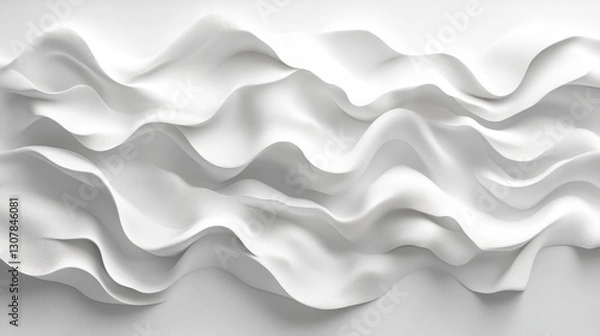 Fototapeta Abstract White Rippled Fabric Texture