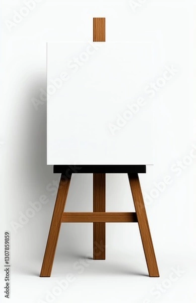 Fototapeta A blank canvas on an easel, symbolizing creativity and artistic inspiration. Ideal for showcasing artistic potential and the process of creating a masterpiece.