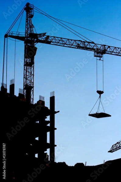 Obraz Construction site and crane
