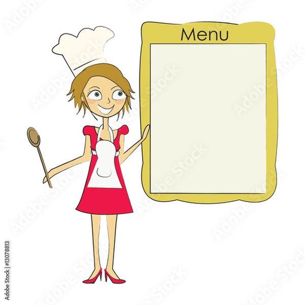 Obraz femme menu toque