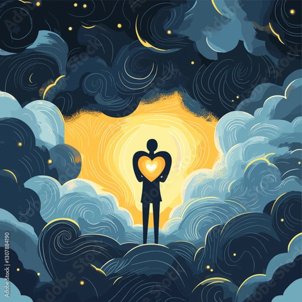 Obraz silhouette of a man on the sky