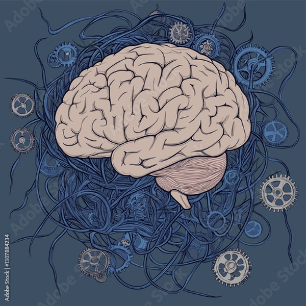 Obraz human brain vector illustration