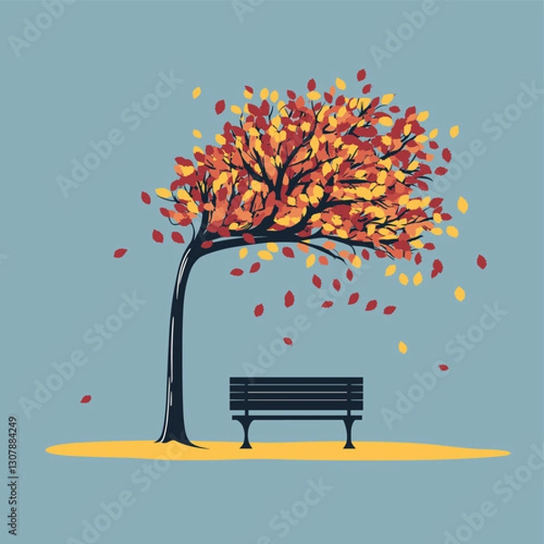 Obraz bench in autumn