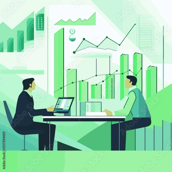 Obraz business man working on laptop