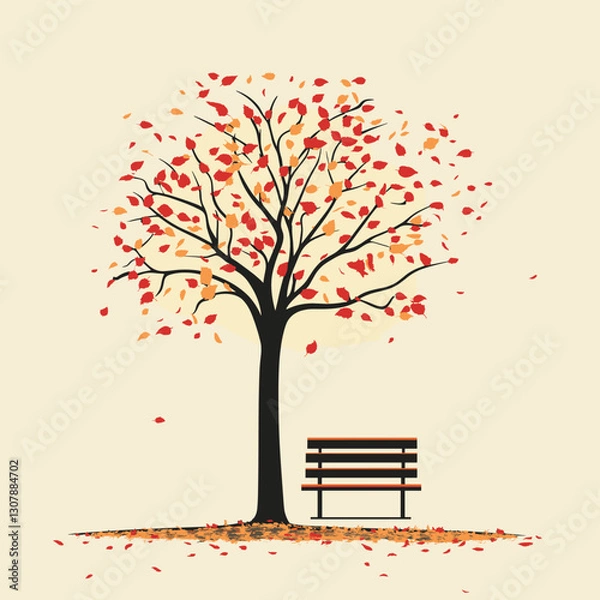 Obraz bench in autumn park