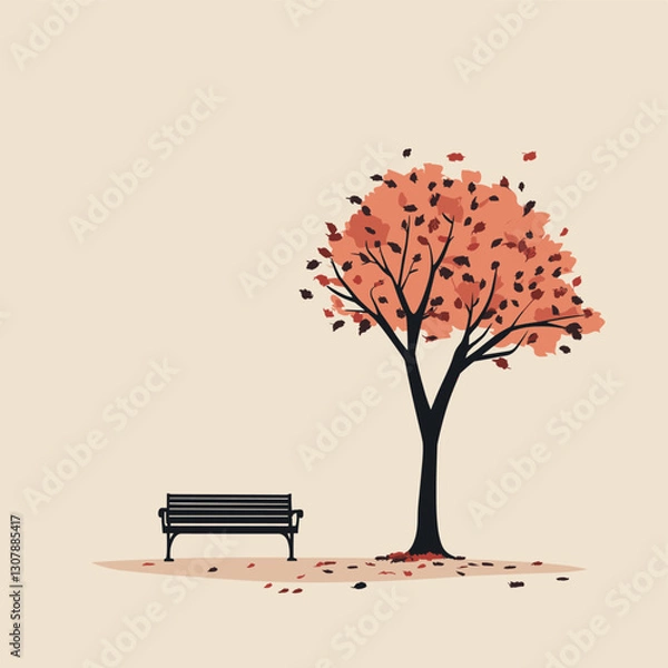 Obraz bench in autumn