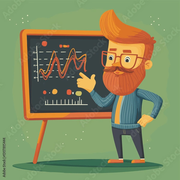 Obraz professor with blackboard