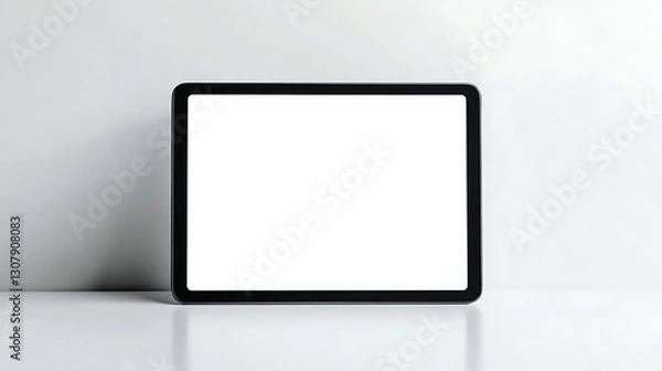 Obraz Black Tablet in Landscape Mode with a Blank Screen / 横向きの空白画面の黒いタブレット