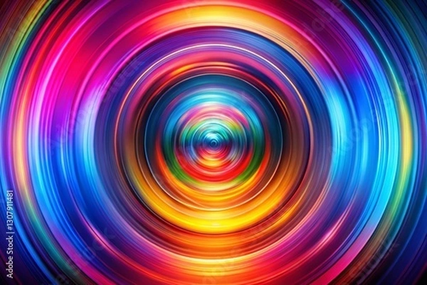 Fototapeta Abstract Geometric Background: Moving Circle, Depth of Field, Colorful Shapes