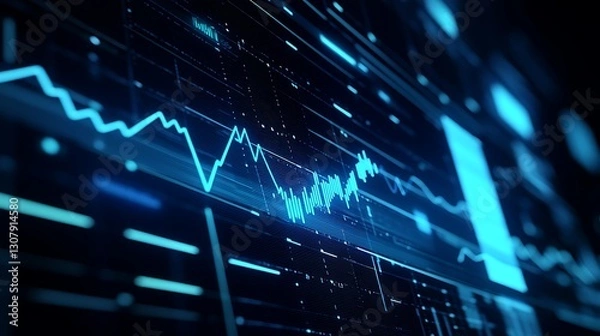 Fototapeta Digital Stock Market Data Display