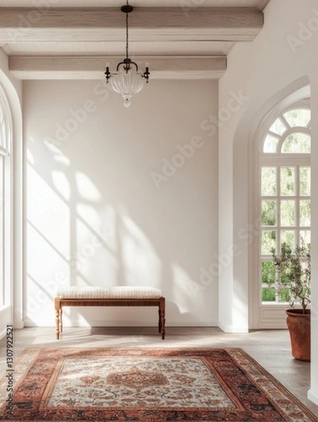 Obraz Stylish Elegant Home with Blank Wall for Print Mockup