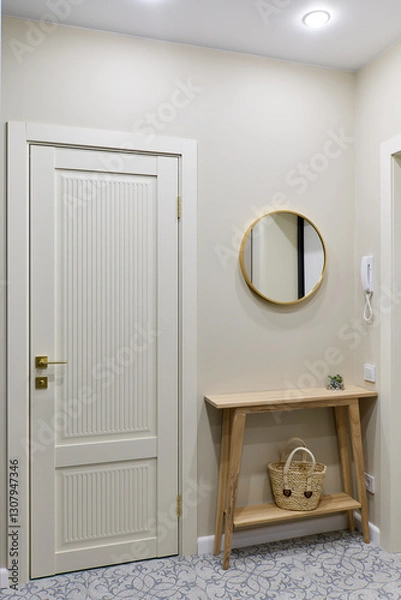 Fototapeta interior design. interior photography of an apartment for rent. One-room apartment with a simple and cozy design. High quality photo