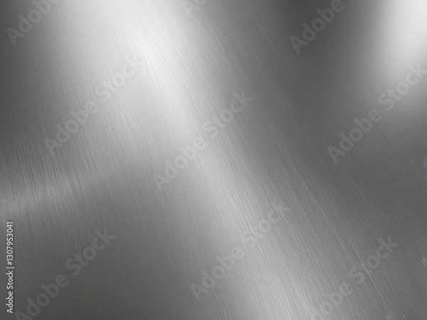Obraz Brushed silver Metal Texture - High-Quality Metallic Surface Background