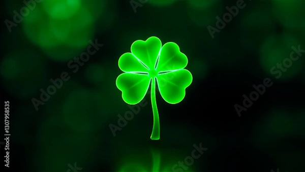 Obraz st patrick neon clover