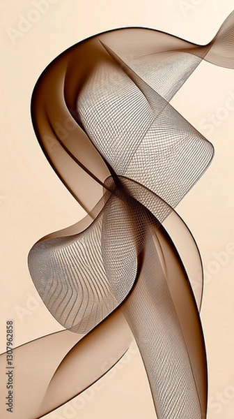 Obraz Abstract flowing shapes in warm brown tones, creating a sense of movement and elegance