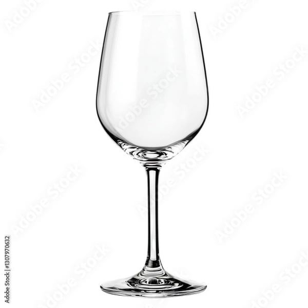 Obraz A crystal-clear wine glass isolated on white