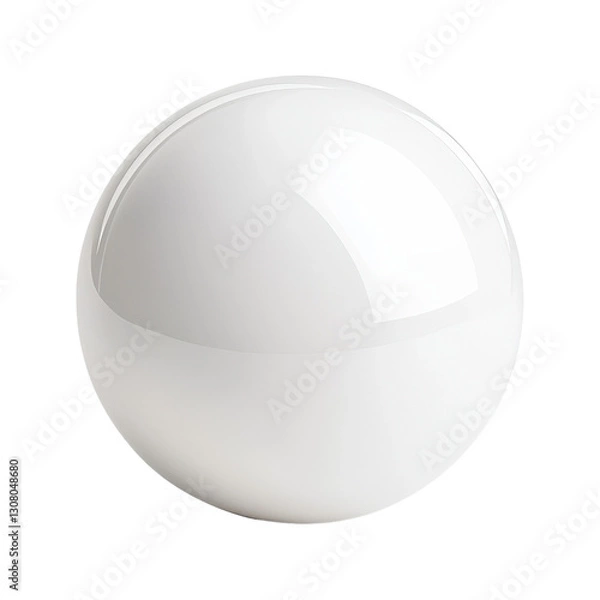 Obraz Glossy white sphere with reflective surface