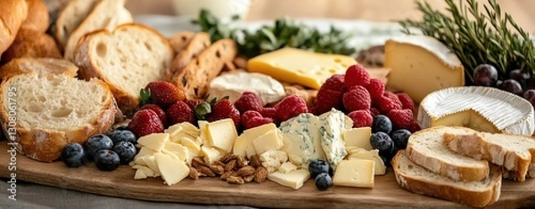 Fototapeta Delicious fruit and nut cake served on a fresh plate