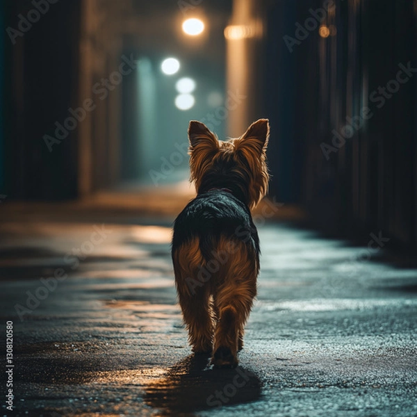 Obraz A Yorkshire Terrirer walking back