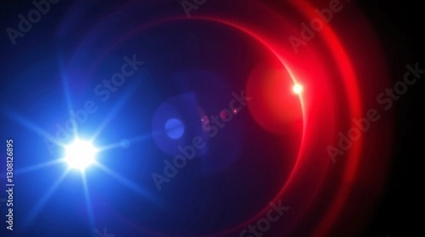 Fototapeta Vibrant Abstract Background with Red and Blue Bokeh Lights